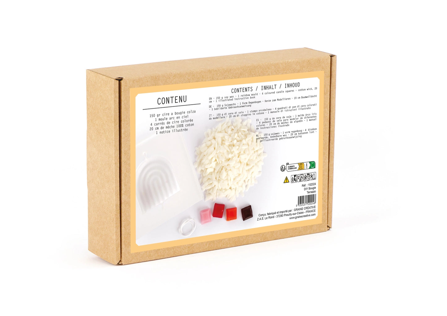 Kit DIY - Bougie arc en ciel terrazzo