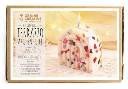 Kit DIY - Bougie arc en ciel terrazzo