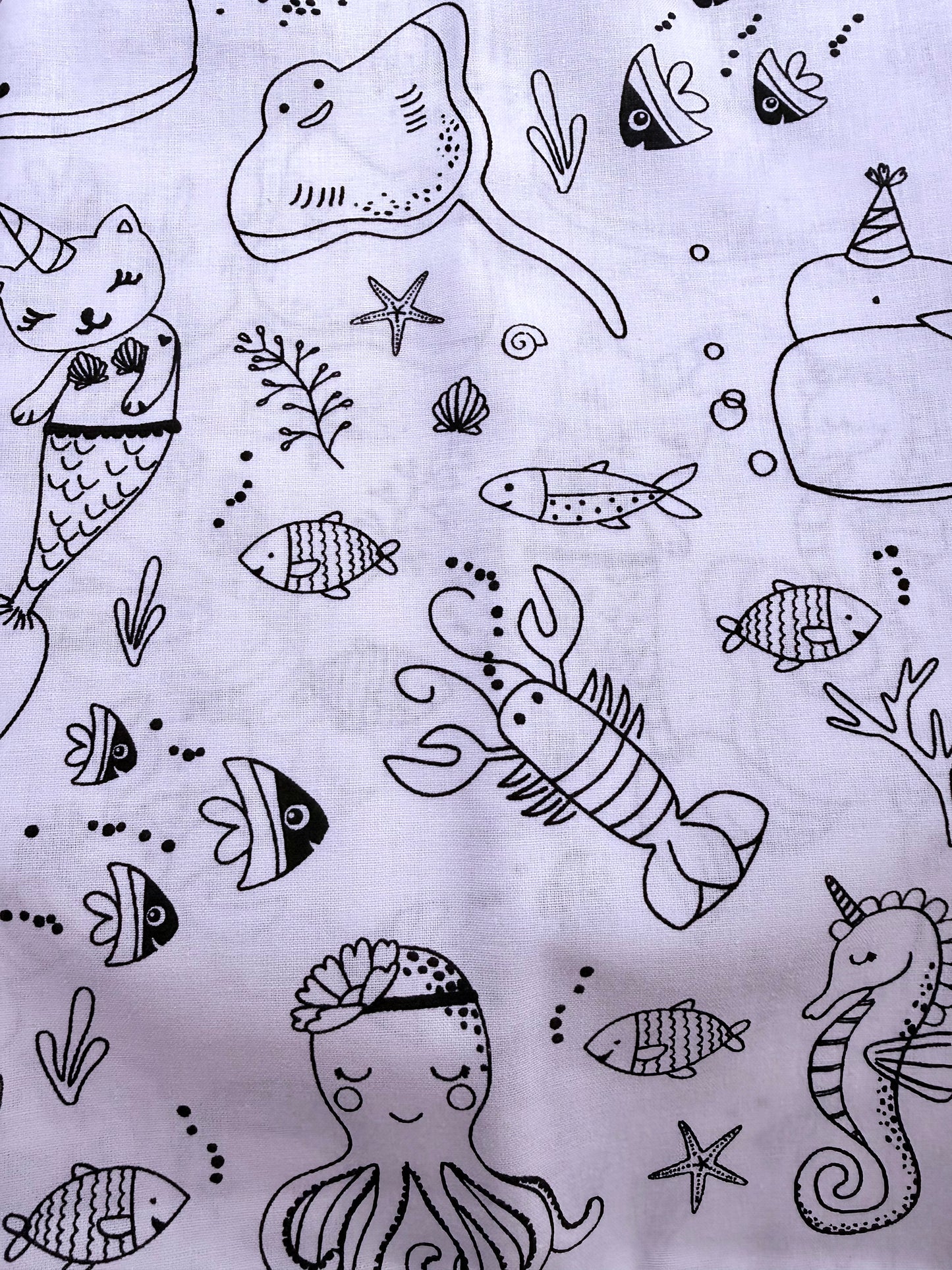Coupon de tissus de coton à colorier