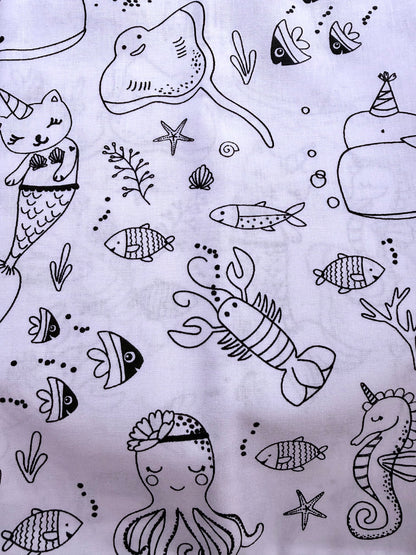 Coupon de tissus de coton à colorier