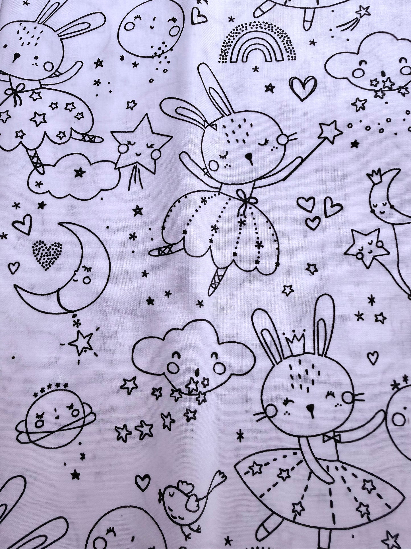 Coupon de tissus de coton à colorier