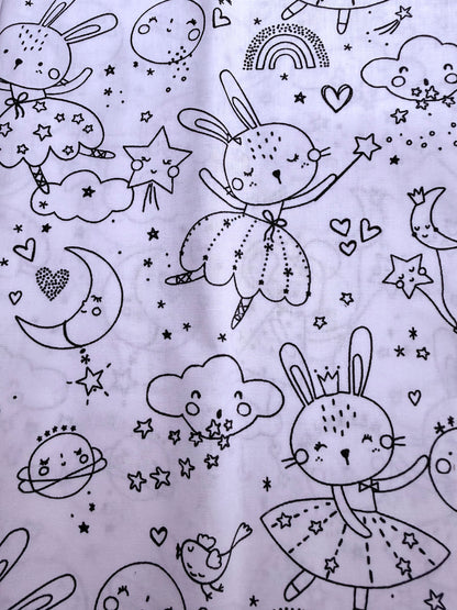 Coupon de tissus de coton à colorier