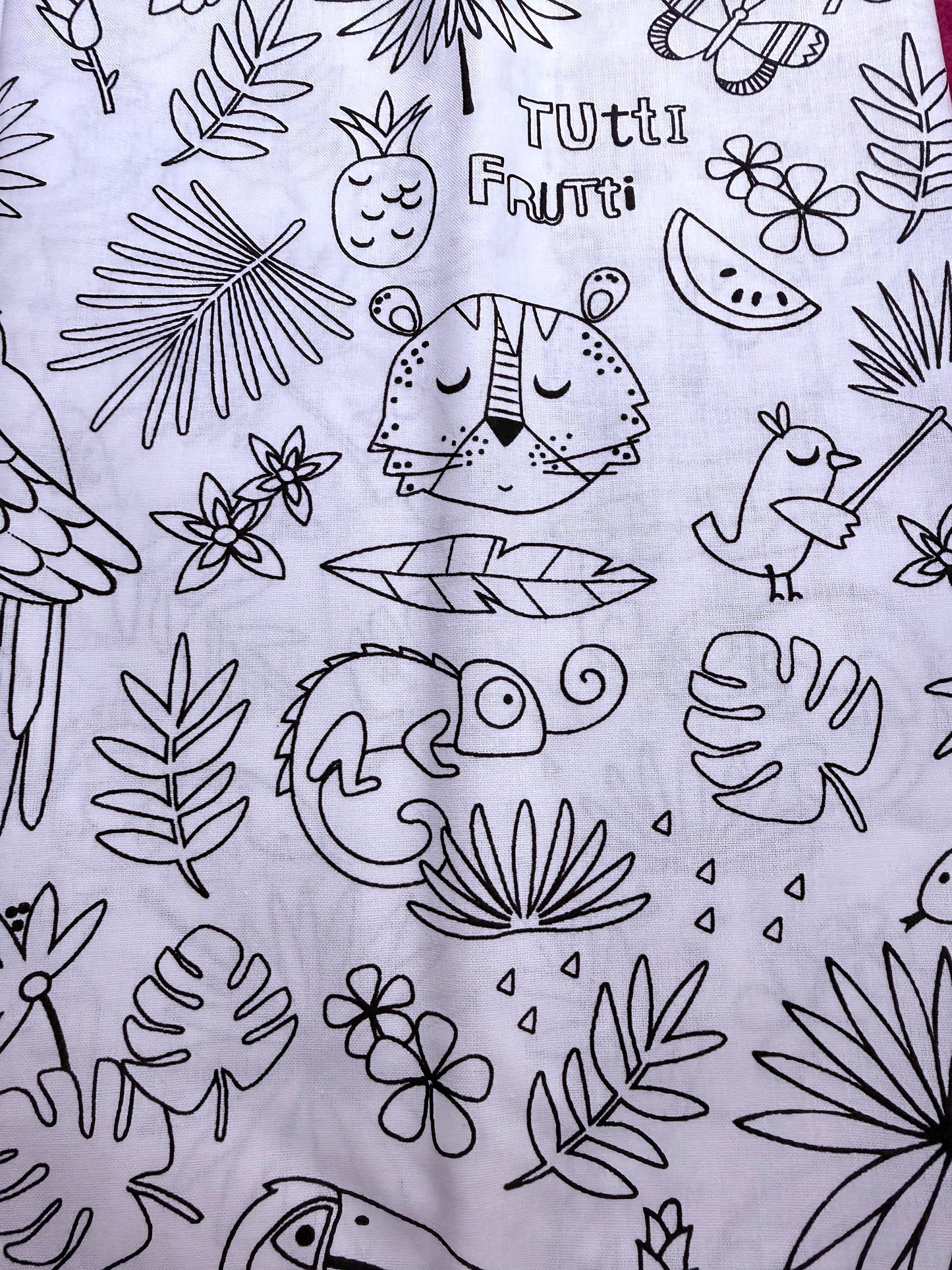 Coupon de tissus de coton à colorier