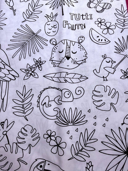 Coupon de tissus de coton à colorier