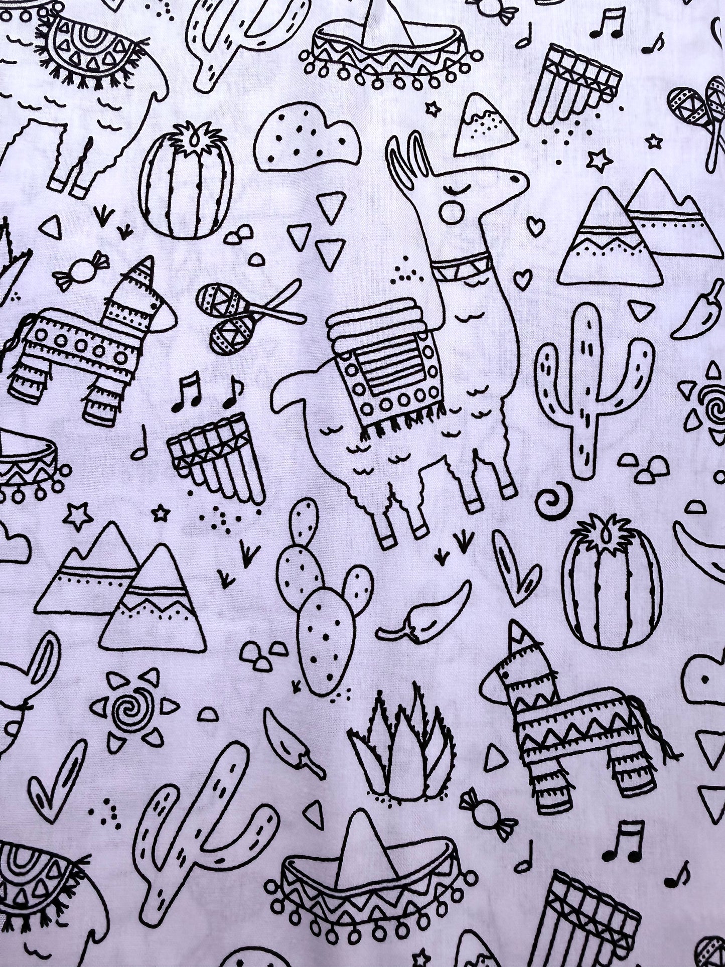 Coupon de tissus de coton à colorier