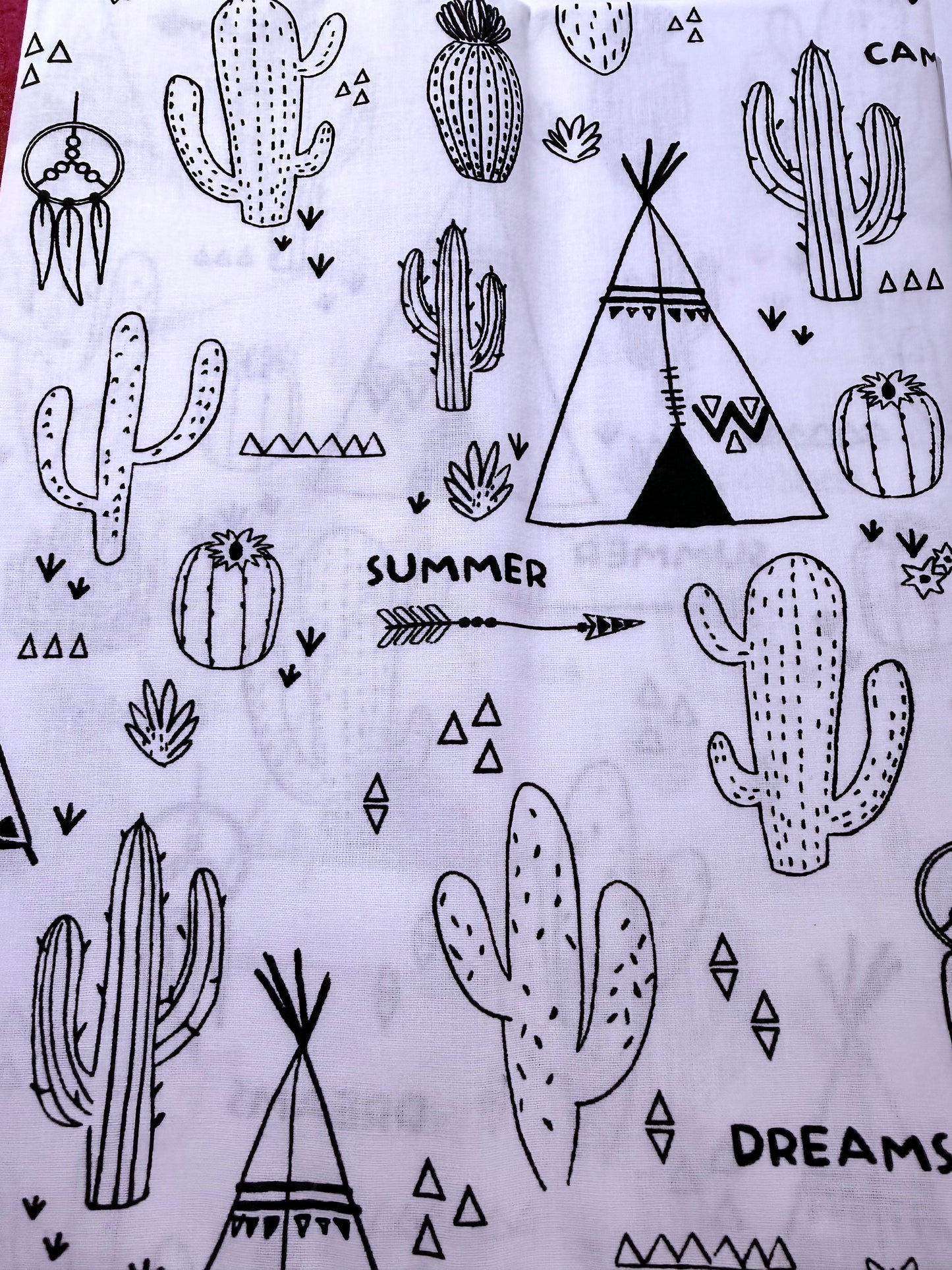 Coupon de tissus de coton à colorier