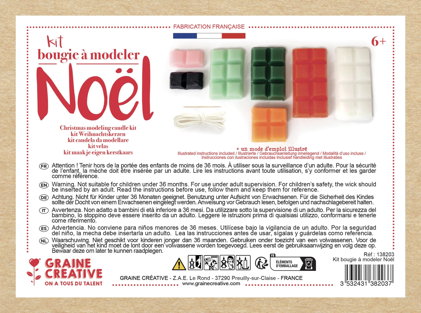 Kit DIY - Bougies à modeler Noël